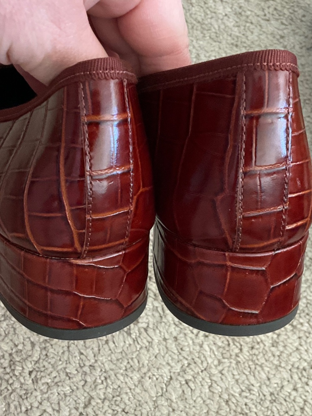 Veronica Beard Cecile Bow Crocodile Leather Pumps - Picture 5 of 9
